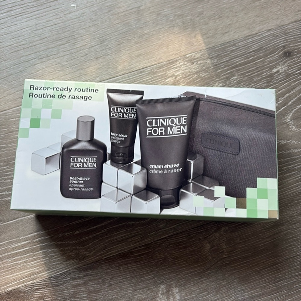 Clinique For Men 5 Piece Gift Set Kit Post Shave Soother Shave Cream Scrub